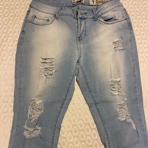 calf size ripped jeans